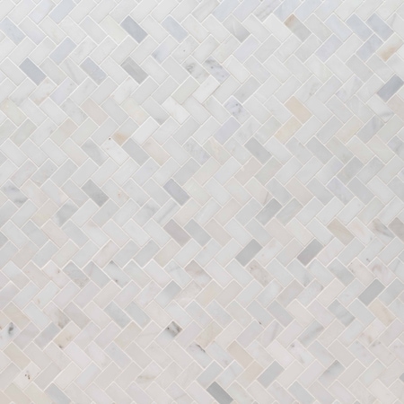 Msi Arabescato Carrara Herringbone Pattern 12 In. X 12 In. X 10 Mm Honed Marble Mosaic Tile, 10PK ZOR-MD-0116